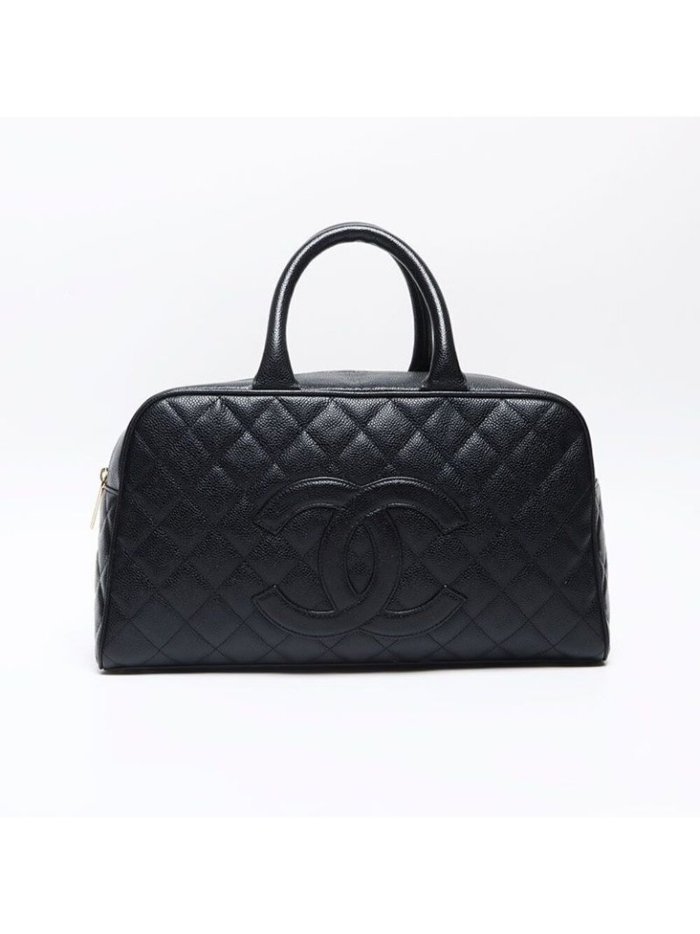 Chanel Boston Bag Caviar Leather CC Logo